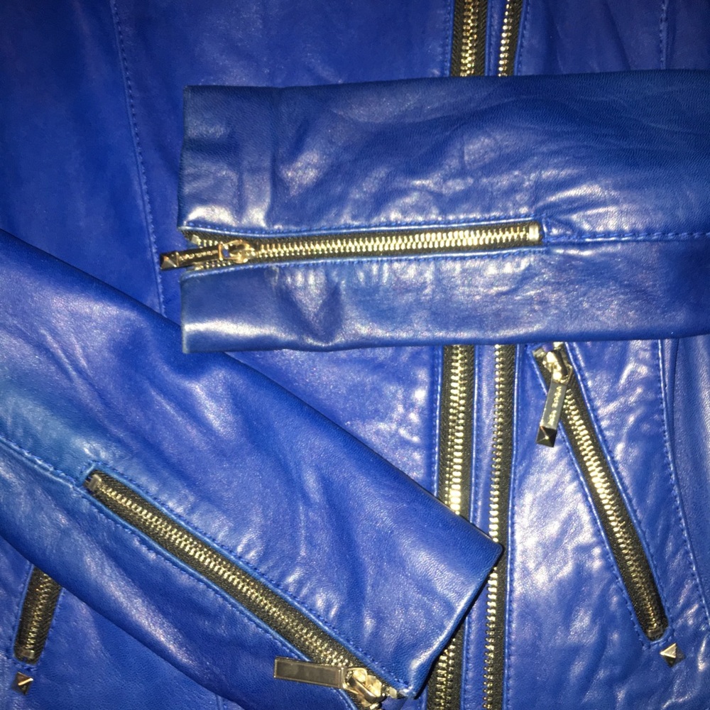 Killer blue Michael Kors leather jacket - Picture 5 of 8